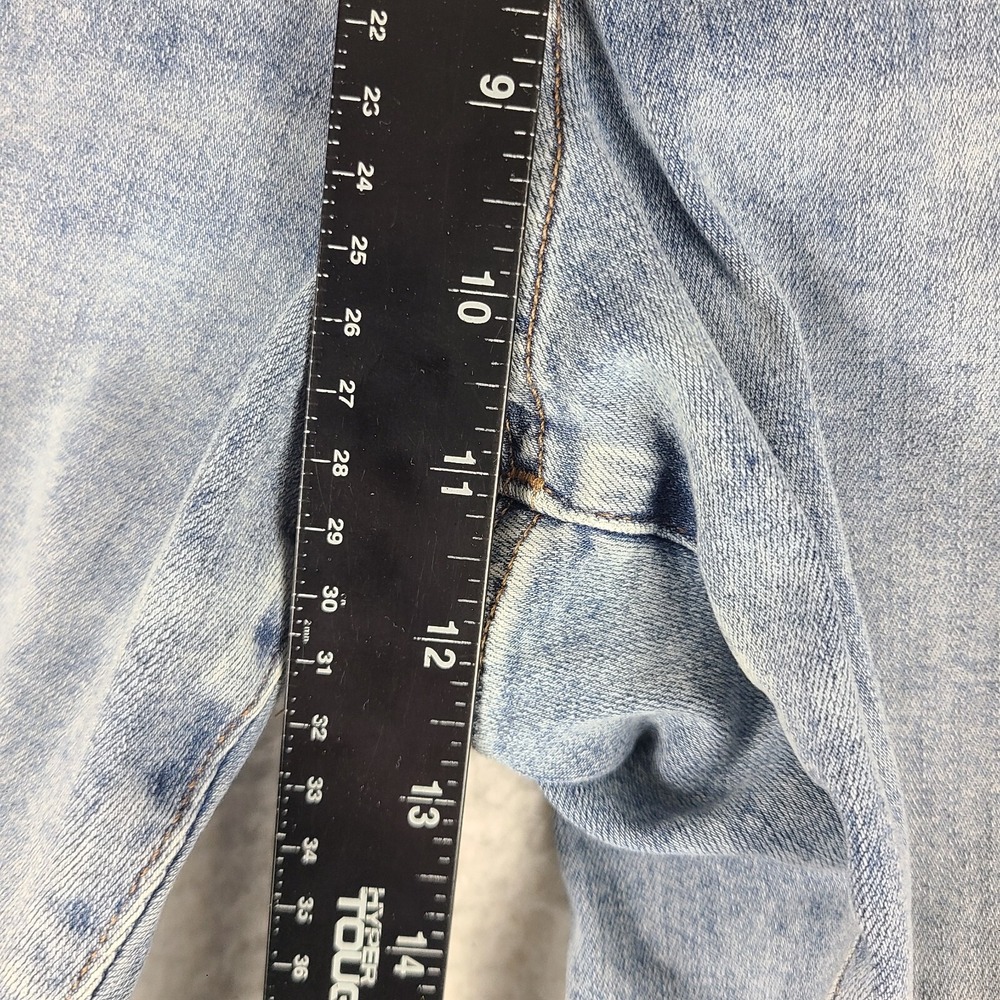 Express Jeans Womens 16S 16 Short Skyscraper Mid Rise Distress Light Wash EC - Picture 5 of 14